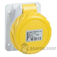 PratiKa socket - fast - straight - 16A - 3P + E - 100...130 V AC - panel