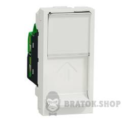 Розетка комп'ютерна RJ45, одинарна категорія 6, UTP, 1 модуль білий