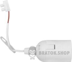 Патрон пластиковый подвесной e.lamp socket pendant..E27.pl.white, Е27, с кабелем 15см и клеммной колодкой, белый