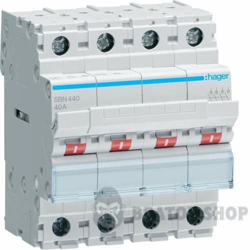 Рубильник 4p 40A I-О ручной выключатель погрузки HAGER SBN440