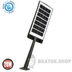 Світильник консольний 20W 6400K із сонячною панеллю Horoz Electric COMPACT-20