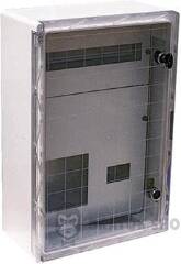 Корпус удароміцний з АБС-пластика e.plbox.400.600.200.3f.20m.tr, 400х600х200мм, IP65 з прозорими дверцятами, панеллю під 3 - фазний лічильник та 20 модулів