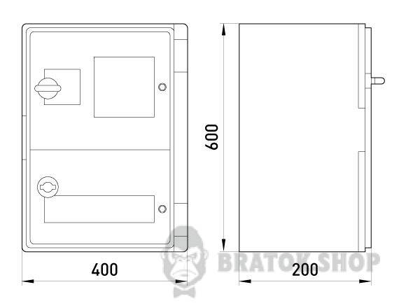 Корпус удароміцний з АБС-пластика e.plbox.400.600.200.3f.20m.tr, 400х600х200мм, IP65 з прозорими дверцятами,  панеллю під 3 - фазний лічильник та 20 модулів CP5214 у Києві