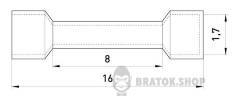 Гільза з'єднувальна ізольована  e.splice.stand.rvt.1.grey 0,5-1,5 кв.мм, сіра, 100шт s4036027 у Сумах