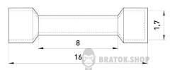 Гільза з'єднувальна ізольована e.splice.stand.rvt.1.grey 0,5-1,5 кв.мм, сіра, 100шт