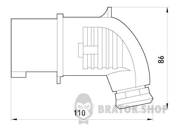 Силова вилка переносна кутова 2Р+Z, 250В,16A,IP44 3629-724 у Києві