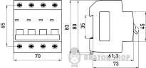 Модульный автоматический выключатель e.mcb.stand.45.4.C6, 4р, 6А, C, 4,5 кА s002060 в Киеве