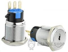 TY 19C-K11/2 Кнопка металева з ключем 2-о позиційна 1NO+1NC.