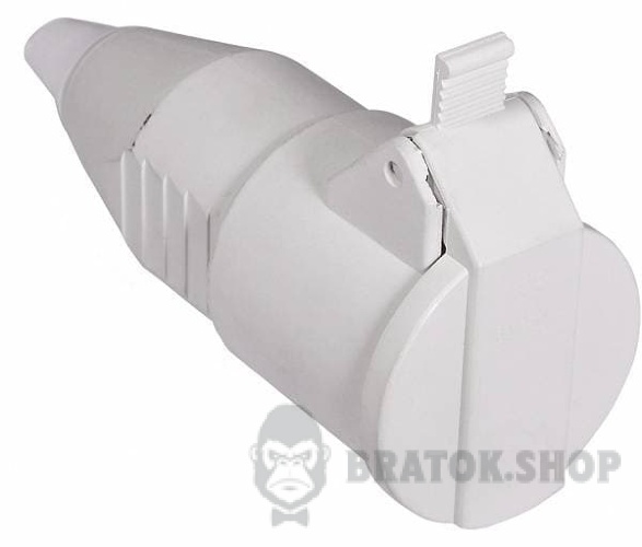 Розетка-гнездо силовая переносная ГВ 16А/2 220V 2Р+РЕ (212) АСКО-Укрем A0080030009 белый