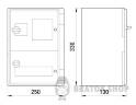 Корпус удароміцний з АБС-пластика e.plbox.250.330.130.1f.2m.tr, 250х330х130мм, IP65 з прозорими дверцятами,  панеллю під 1 - фазний лічильник та 2 модулі