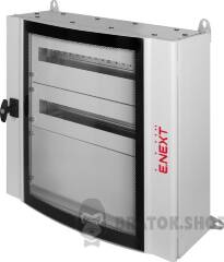 Корпус металлический e.mbox.industrial.n.216.bc.gl IP55 навесной на 216 модулей со сплошной панелью, со стеклом
