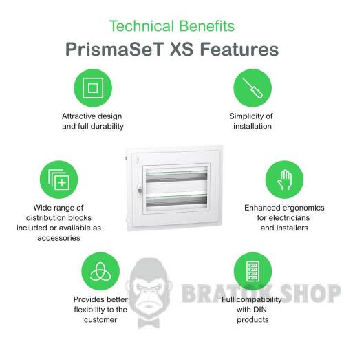 Распределительный щит врезной, 2 ряда, 24 модуля, прозрачная дверь, PrismaSeT XS LVSXP224 в Сумах