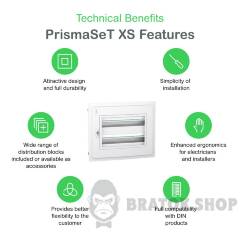 Розподільчий щит врізний, 2 ряди, 24 модулі, прозорі двері, PrismaSeT XS