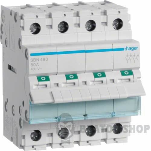 Рубильник 4p 80A I-О ручной выключатель погрузки HAGER SBN480