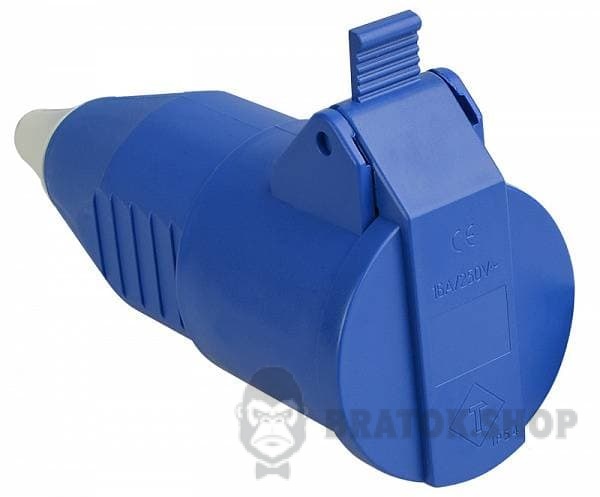 Розетка-гнездо силовая переносная ГВ 16А/2 220V 2Р+РЕ (212) АСКО-Укрем A0080030010 синий