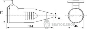 Розетка-гнездо силовая переносная ГВ 16А/2 220V 2Р+РЕ (212) АСКО-Укрем A0080030010 синий
