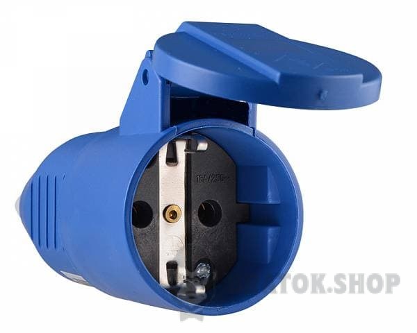 Розетка-гнездо силовая переносная ГВ 16А/2 220V 2Р+РЕ (212) АСКО-Укрем A0080030010 синий