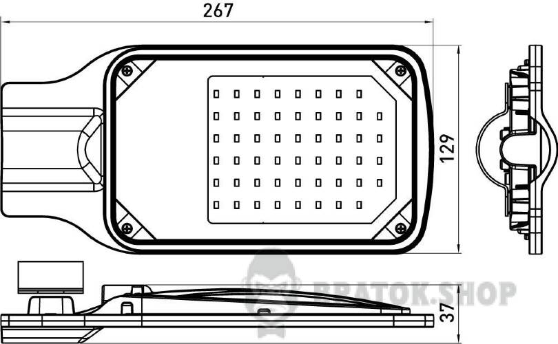 Світильник світлодіодний консольний e.LED.street.stand.30.6500, 30Вт, 6500К, IP65 l0820010 у Києві