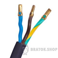 Шнур з вилкою e.wire.plug.black.1,5, 3х1,5, 1,2м, чорний