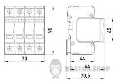 ПЗІП e.POI.3+1m 280V/12,5kA клас I+II+III, 3 полюси + N-PE, моноблок