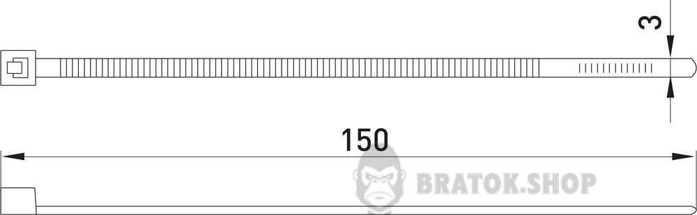Кабельна стяжка e.ct.stand.150.3.black (100шт) у Сумах