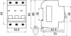 Модульний автоматичний вимикач e.mcb.pro.60.3.B 2 new, 3р, 2А, В, 6кА, new