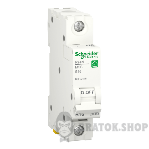 Автоматичний вимикач 1P 16A B 6кА Schneider Electric Resi9 (R9F02116)