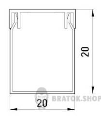 Короб пластиковий перфорований e.trunking.perf.stand.20.20, 20х20мм, 2м