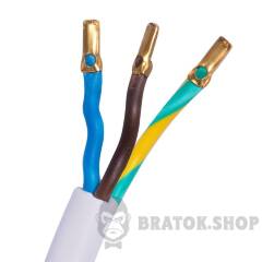 Шнур з вилкою e.wire.plug.white.1,5, 3х1,5, 1,2м, білий