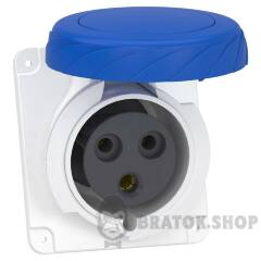 Розетка PratiKa, кутова, 32A, 2P + E, 200-250 B AC, з'єднання гвинтами, панельна