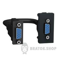 Розетка HD15 female (VGA) 1 модуль антрацит