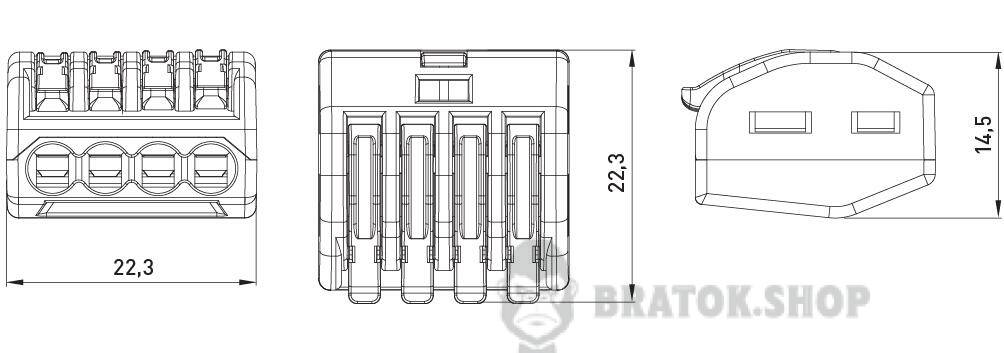 Клемна колодка e.lc.pro.pl.4 з натискним важелем p0660007
