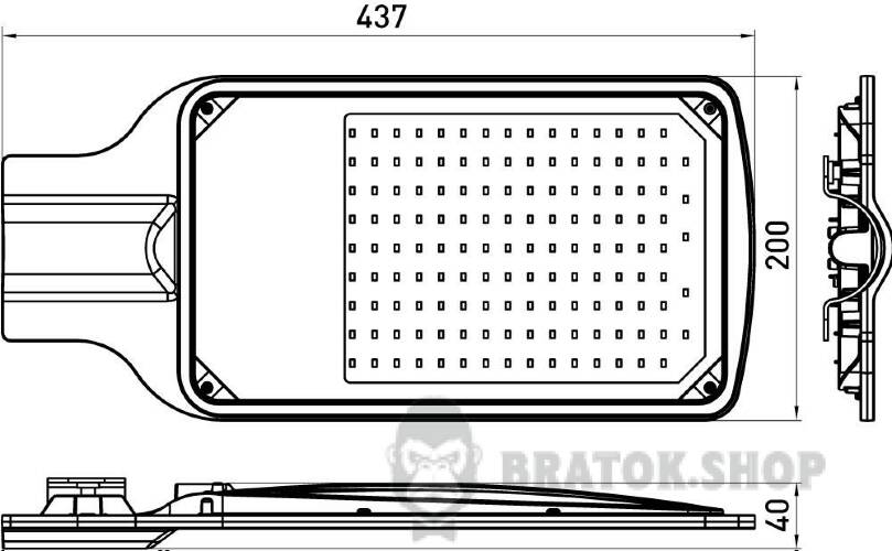 Світильник світлодіодний консольний e.LED.street.stand.100.6500, 100Вт, 6500К, IP65 l0820012 у Києві