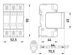 ПЗІП e.PO I 3 e 280V/7kA клас I+II+III, 3 полюси