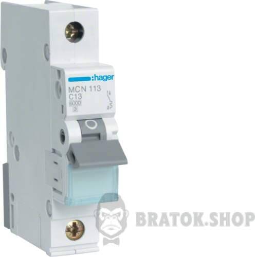Автоматический выключатель 1P 13A C 6kA Hager MCN113