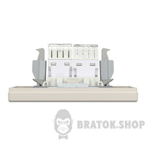 РОЗЕТКА КОМП'ЮТЕРНА RJ45 КАТ. 5Е І ТЕЛЕФОННА РОЗЕТКА RJ12 КРЕМ ASFORA EPH4900123