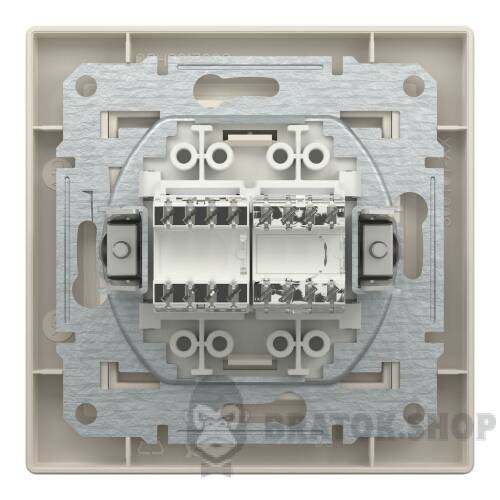 РОЗЕТКА КОМП'ЮТЕРНА RJ45 КАТ. 5Е І ТЕЛЕФОННА РОЗЕТКА RJ12 КРЕМ ASFORA EPH4900123