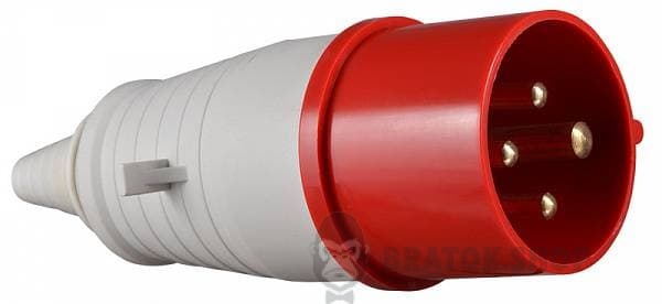 Вилка силовая переносная ВП 16A/4 400V 3P+PE (014) АСКО-Укрем A0080010002 красный