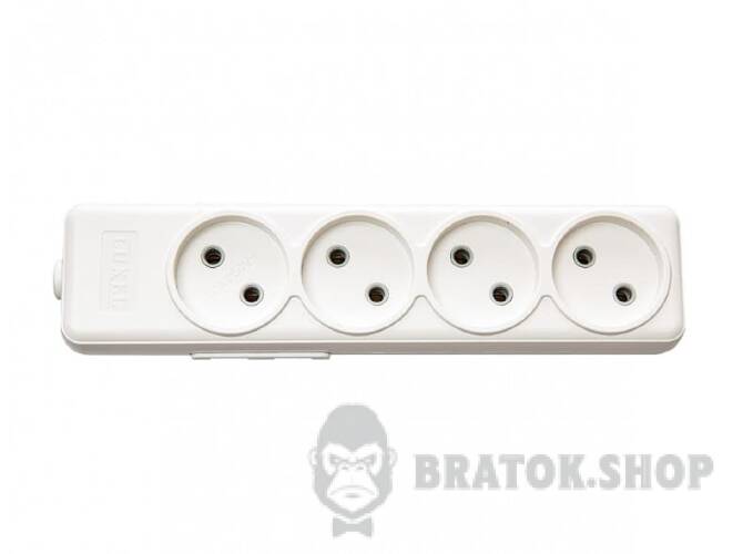 Подовжувач 50м на 4 розетки без заземлення 2х1 мм IP20 Bratok ECO Kraft bratok.50m.2x1.pvs