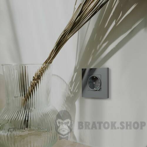 Unica New Силова розетка та USB тип С 10,5 Вт, 2 модулі, антрацит NU301754 в Киеве