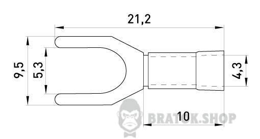 Ізольований наконечник вилковий e.terminal.stand.sv.1,25.5.green 0.5-1.5 кв.мм, зелений, 100шт