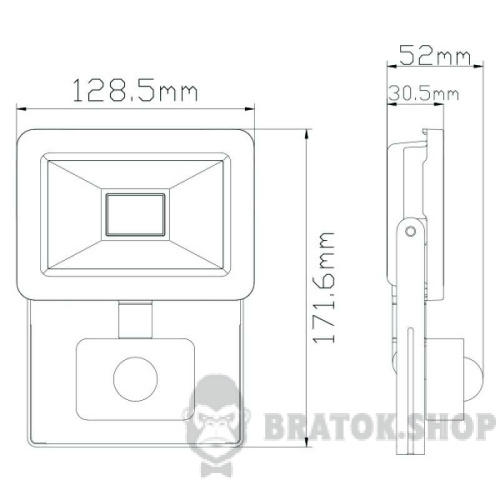 Прожектор светодиодный LED с датчиком движения 20W 6400K IP65 Horoz Electric ASLAN/S (068-011-0020-010)