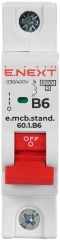 Модульний автоматичний вимикач e.mcb.stand.60.1.B6, 1р, 6А, B, 6кА