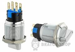 TY 19C-X11/3 Кнопка металева поворотна 3-и поз 2NO+2NC.