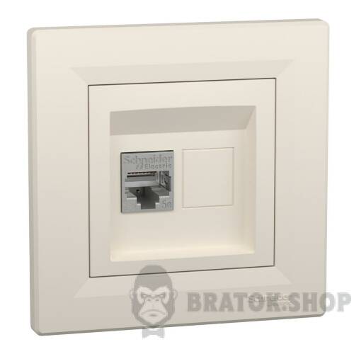 РОЗЕТКА КОМП'ЮТЕРНА RJ45 STP КАТ. 5Е КРЕМ ASFORA EPH5000123