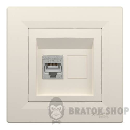 РОЗЕТКА КОМП'ЮТЕРНА RJ45 STP КАТ. 5Е КРЕМ ASFORA EPH5000123