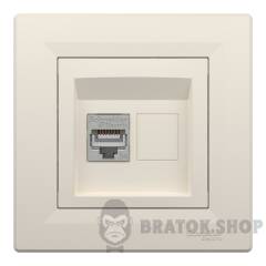 РОЗЕТКА КОМП'ЮТЕРНА RJ45 STP КАТ. 5Е КРЕМ ASFORA