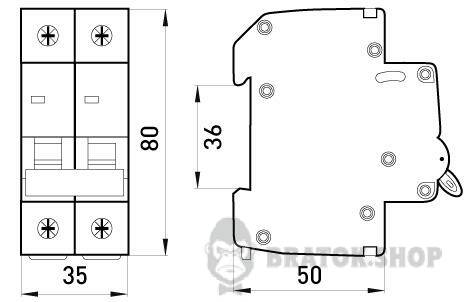 Вимикач навантаження на DIN-рейку e.is.2.63, 2р, 63А p008011 у Києві