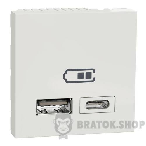 Подвійна USB розетка A+C білий NU301818 у Києві