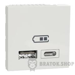 Подвійна USB розетка A+C білий